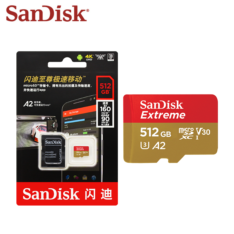 Memory Card Ssd - SanDisk-Extreme V30 A2 Cartão de Memória,