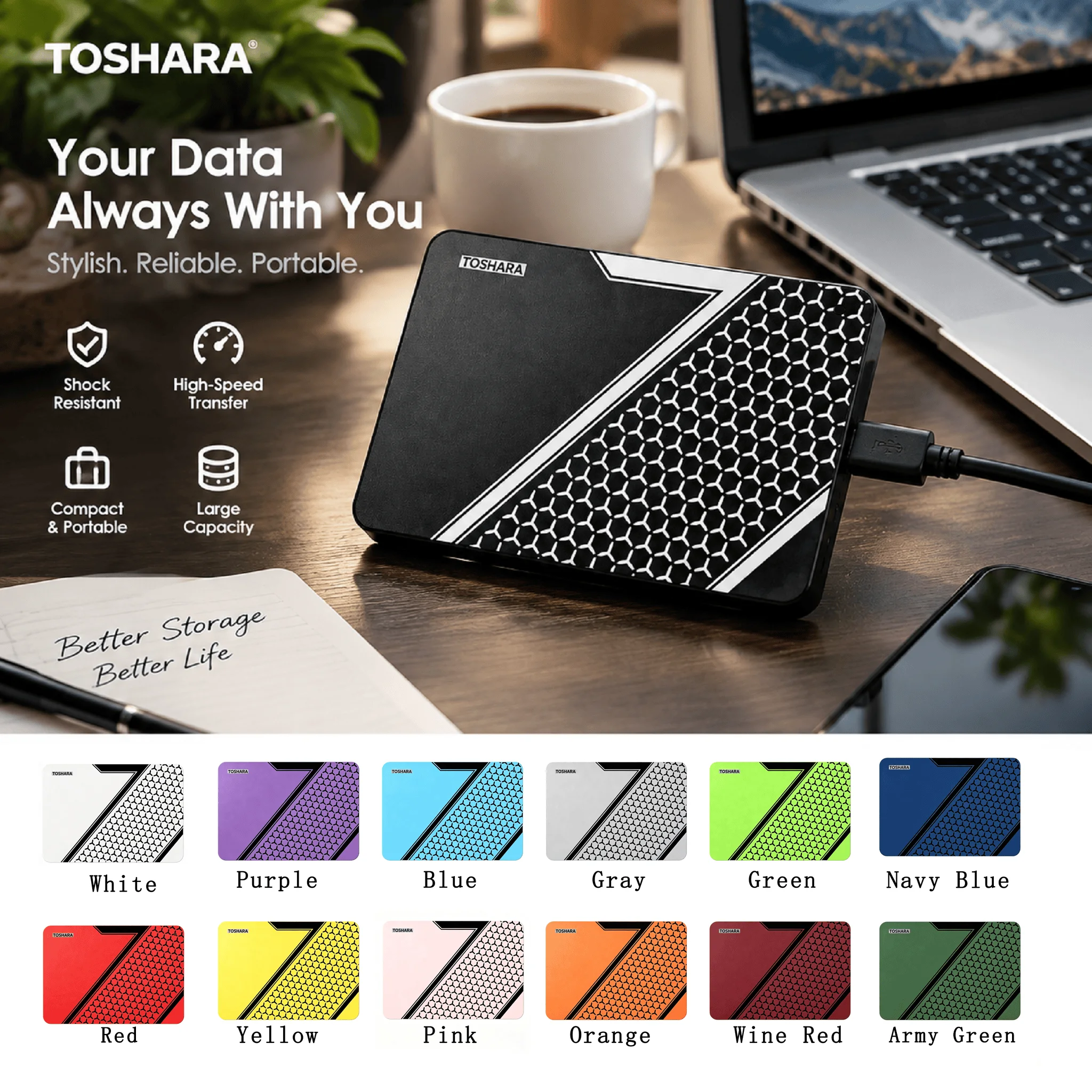TOSHARA A3 SSD externo portáti - Ssd 500Gb avaliação e preço
